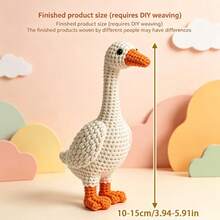 Cute White Goose (Not Finished) DIY Crochet Material Kit, Includes Everything Needed For Crocheting, Comes With Tutorial And Instruction Manual, Home Decor/Bag Charm, Suitable For Beginners And Leisure Crochet Enthusiasts, Thoughtful Gift For Family And Friends On Birthdays, Back To School, And Holidays - C-Multicolor Set - View 4
