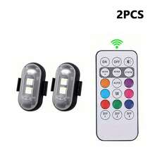 2/4/6/8Pcs LED Lights For Car Interior Car Lights With Remote, 8 Colors Rechargeable Underglow Strobe Lights For Trucks, Bike, Motorcycle Strobe Light 130mAh Car Lights - Multicolor - View 7