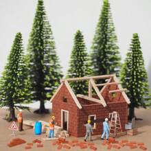 400Pcs Premium Realistic Mini Bricks, 1:16 Scale Gray & Red Miniature Brick Blocks, Exquisite Fake Brick Model Materials For Dollhouse, Mini Garden Landscape, DIY Scene Construction & Architectural Craft Projects - A - View 5
