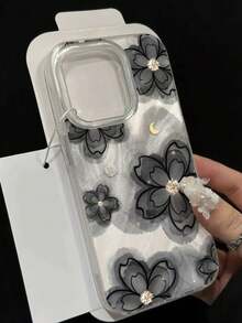 Floral Painted Premium New Feather Tulle Solid Color Minimalist Fashion Phone Case Compatible With Iphone 17, 17 Pro, 17 Pro Max, 16, 16 Pro Max, 15, 15 Pro Max, P13, P14, P11, P12, XS, XR, 7, 8, 7 Plus, 8 Plus, A14, A15, S23 Ultra, A50, A12, A32, A52, A72, A51, A21, S22 Ultra, S23, A33, A53, S20 FE - Multicolor - View 3