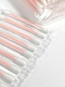50pcs Individually Wrapped Dual-Ended Spiral Cotton Swabs, Disposable Portable Cotton Buds With Paper Stem, One Round Head And One Pointed Head, Can Be Used For Precise Application, Earwax Removal, Makeup Removal, Beauty, Convenient For Travel And Carrying - Multiple Styles - View 9