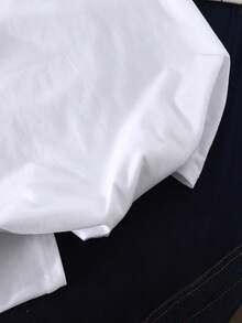 Plus-Size T-Shirt With Letter Print, Casual Short-Sleeved Top With A Round Neck, Suitable For Wear In Spring And Summer, Plus-Size Clothing. - 白色 - 查看 4