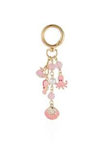 1pc Cute Ocean Animal Beaded Keychain, Octopus Seahorse Starfish Shell Dolphin Aesthetic Bag Charm For Boys Girls Backpack Gift - Multicolor - View 5
