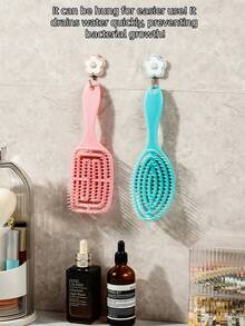 1 Stück Damen Hohlkamm, Rosenrot Moskitonetz Kamm, Kopfhautmassage Haarkamm, Damen Kamm, Trocken- und Nass-Dual-Use Paddelkamm, Luftkissenkamm für Zuhause geeignet für glattes und lockiges Haarstyling, antistatisch, Friseursalon, Schönheit, Reise-Essential Haarpflege-Tool, Halloween Weihnachtsgeschenk - Heißes Pink - Übersicht 11