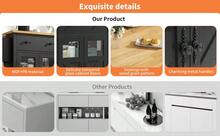 Ilot de cuisine mobile, sur roulettes, rangement mdf, noir - Noir - Voir 3