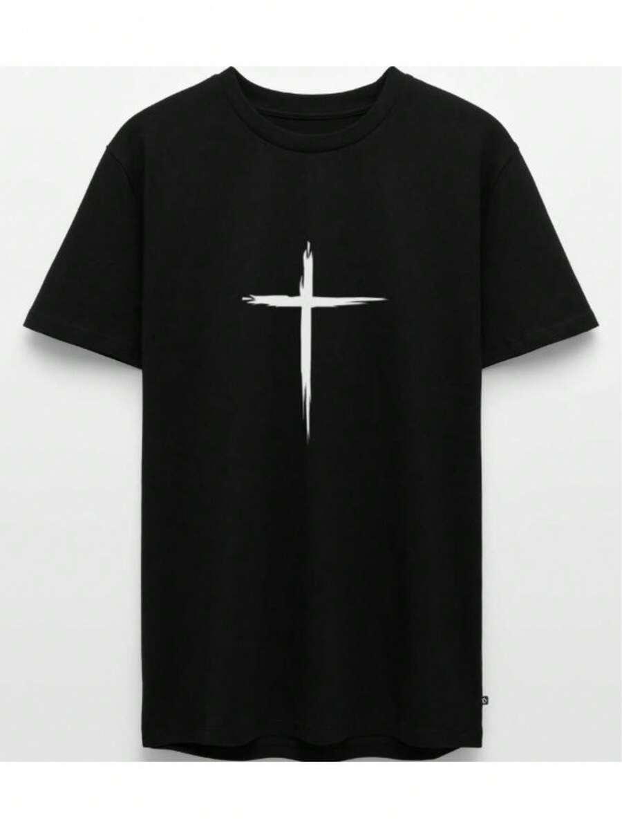 Manfinity Homme Men Graphic Print Tee - 黑色 - 查看 1