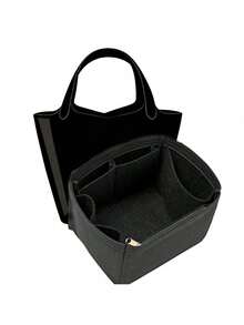 18pcs Felt Organizer Insert Liner For Picotin 22, High Quality Large Capacity Inner Bag, Handbag Organizer (Black) - Black - View 1