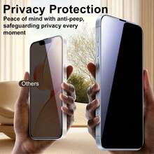 ZYSHI 3pcs Anti-Peeping Privacy Phone Screen Protector Tempered Glass Full Coverage Glass Film Compatible With IPhone 17 16 15 14 13 12 11 Pro Max XR X XS Max Plus Anti-Fingerprint Phone Screen Protector Anti-Peeping Glass Phone Screen Protector - Black-3PCS - View 4