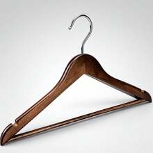 1/5pcs Solid Wood Suit Hangers With Anti-Slip Bar, Premium Space-Saving Minimalist Coat Hangers For Closet Storage, Home, Hotel And Boutique - View 8