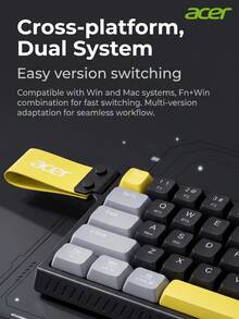 Acer OKR264 Keyboard And Mouse Combo: 2.4G/Bluetooth Dual-Mode Silent Office Set, Contrast Color Design With Ergonomic Mouse, Compatible With Multiple Systems - View 3