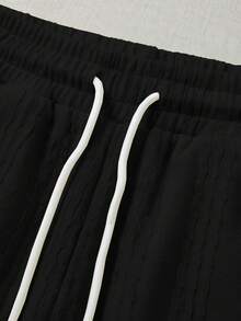 Set Kemeja Polo Rajut Pria, Pakaian Kasual Dewasa untuk Sehari-hari - Hitam - View 8