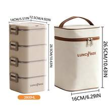 Kotak Makan Siang Dewasa Kapasitas Besar dari Stainless Steel 304, Kotak Makan Siang Bento yang Dapat Ditumpuk 4/3/2/1, Cocok untuk Dewasa, Kotak Bento Desain Persegi Minimalis Modern, Dilengkapi dengan Set Peralatan Makan dan Tas Isolasi, Kotak Makan Siang Anti Bocor, Cocok untuk Bepergian, Kerja, Piknik, Microwave dan Mesin Pencuci Piring - MultiWarna - View 12