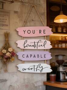 1 bộ bảng trang trí 2D phẳng tiếng Anh slogan truyền cảm hứng, câu trích dẫn khích lệ "You Are So Beautiful", phù hợp cho nhà ở, văn phòng, phòng ngủ, phòng khách, lớp học, phòng gym - Nhiều màu - Xem 4