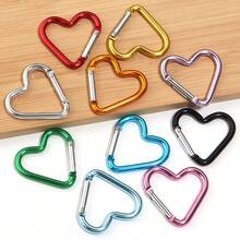 5pcs/Pack Large Heart-Shaped Zinc Alloy Spring Snap Hooks 43X42mm, Colorful Heart-Shaped Keychain Clasp, Bag Buckle, DIY Hanging Hook Material Accessory - Heart-shaped Carabiner - View 6
