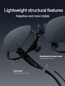 Beneunder Square-Round Oversized Foldable Fashion Glasses FD428 - Light Grey - View 6