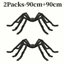 Halloween Decorations: Black Giant Spider, White Triangular Spider Web. Spider Webs Are Suitable For Outdoor And Indoor Decoration Of The Halloween Theme - Multicolor - View 15