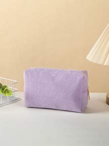 Back To School Corduroy Pencil Case, Stationery Bag, Minimalist Portable Pencil Pouch, Pencil Box, Perfect For School, Office, Classroom Desk Stationery Storage And Organization - Multi-color - View 10