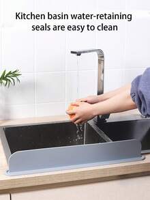 Black Or Gray Silicone Sink Splash Guard With Suction Cups, Kitchen Sink Splash Guard, Restaurant Sink Splash Guard - Grey - View 5
