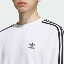 adidas originals OVERSIZE CREW 舒適柔軟運動寬鬆圓領衛衣 男款 白色 - 白色/黑色 - 查看 3