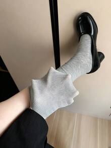 1/2 Pairs Y2K Sweet Cool Style Solid Color Slouch Knee-High Socks, Japanese JK School Style - Multicolor - View 9