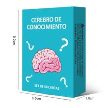 SMILE TALK Knowledge Brain Q&A Card Game, 50 Fun Q&A Cards, 5 Difficulty Levels, 3 Play Modes, Portable Brain Training Multiplayer Tabletop Game, Family Game Night, Party, Travel Interactive Toy, Creative Holiday Gift For Halloween, Thanksgiving, Christmas 50Cards - Baby Blue - View 2