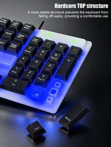 Kombo Keyboard & Mouse Gaming Berkabel, Keyboard Mekanik dengan Lampu Latar RGB Pelangi, Mouse Gaming Ergonomis, Plug&Play USB, 104 Tombol Anti-Percikan Air, Set Gaming untuk PC Laptop Desktop, Gamer E-Sports Kantor - View 5