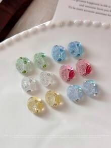 5 buah Hiasan Kuku Rhinestone Telur Merpati Bunga Es, Warna Permen Musim Panas, Bola Rhinestone Es Hancur Oval Tanpa Dasar - MultiWarna - View 14