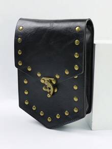1pc Viking Style Medieval Waist Bag With Textured Design - Brown/Black Renaissance Coin Purse And Dice Pouch, Perfect For LARP, Halloween, Thanksgiving And Christmas Cosplay Costume Props, Gothic Wallet - ZSJ - View 7
