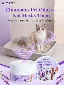 GJYC PET Pet Odor Removal Gel, Lavender Scent - Plant-Based Deodorizer, Long-Lasting Freshness Up To 60 Days, Suitable For Cat And Dog Areas, Powerful Home Deodorizer - 60g (2.12 Oz) - View 2