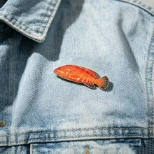 Leopard Coral Grouper Enamel Pin Fashion Decorative Badge Ornaments Lapel Bag Badges Gifts - Multicolor - View 5