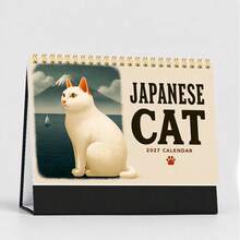 Japanischer Stil süßer 2D Katzen Kalender 2027, praktischer Artikel für tägliches Büro, Schule und Unternehmen. Kann für Terminplanung, Monatsplanung verwendet werden, hilft Ihnen Ihr Leben zu organisieren. Süßes Katzenbild auf dem Cover ist auffällig, 12 Monate (Januar 2027 - Tischkalender - Übersicht 11