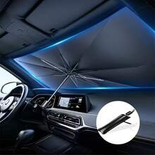 1pc Car Sunshade For Front Windshield, Sun Protection And Heat Insulation, Light-Blocking Window Cover, Car Interior Accessory, Windshield Cover For Small Cars - A - View 6