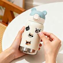 500pcs Cat Wearing Fashion Glasses Graffiti Roll Stickers, 1 Inch Asymmetrical Cartoon Cat, For Envelopes, Magazines, Phone Cases, First Day Of School - Multicolor - View 3