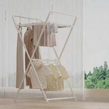 Heavy-Duty Metal Portable Multi-Level Folding Clothes Drying Rack, Large Capacity For Indoor Balcony, Space-Saving Garment Drying Rack 2026, Easy To Store - White - View 10