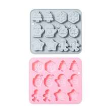 12-Cavity Christmas Silicone Baking Mold With 6 Assorted Designs Including Gingerbread Men & Stars, For Cakes & Chocolate Making - Multiple Styles - View 5