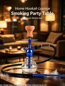 1 Set Unisex Rose Red/Pink/Blue Portable Water Pipe, Aluminum Silicone Bowl Anti-Scalding, Thick Hollow Metal Charcoal Rack, 14 Inch Single/Double Tube, Industrial Style Practical Travel Smoking Tool, Father's Day, Back To School Gift (One Size, Color And Style Randomly Shipped) - Hot Pink - View 9