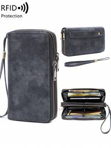 FOREVER MIYIN Women's RFID Long Wallet, Double Zipper Wristlet Clutch, Large Capacity Phone Card Holder Purse - Multicolor - View 16