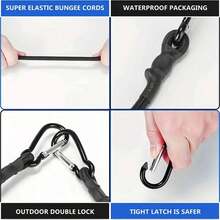 1/4 Pack High Elasticity Elastic Rope, High Strength Wear-Resistant Bungee Cord, Thickened Durable Heavy Duty Elastic Band, Outdoor Camping Tent Fixing Strap, Bicycle Binding Rope, Luggage Rack Tie Down Rope, Logistics Cargo Packaging, Vehicle Transport Fixing, Outdoor Awning Storage, Picnic Equipment Binding Universal Elastic Rope, Outdoor Travel Home Multi-Function Binding Accessory, Anti-Stretch Durable Portable Elastic Tightening Rope - A - View 8