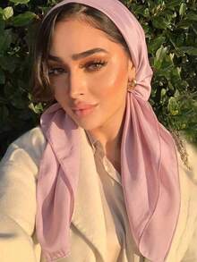 1pc Solid Color 90*90cm Square Scarf, Women's Breathable Outdoor Headwrap, Daily Wear Spring/Summer Women's Scarf Headwrap, Clothing Accessory, Birthday Gift - Multicolor - View 14