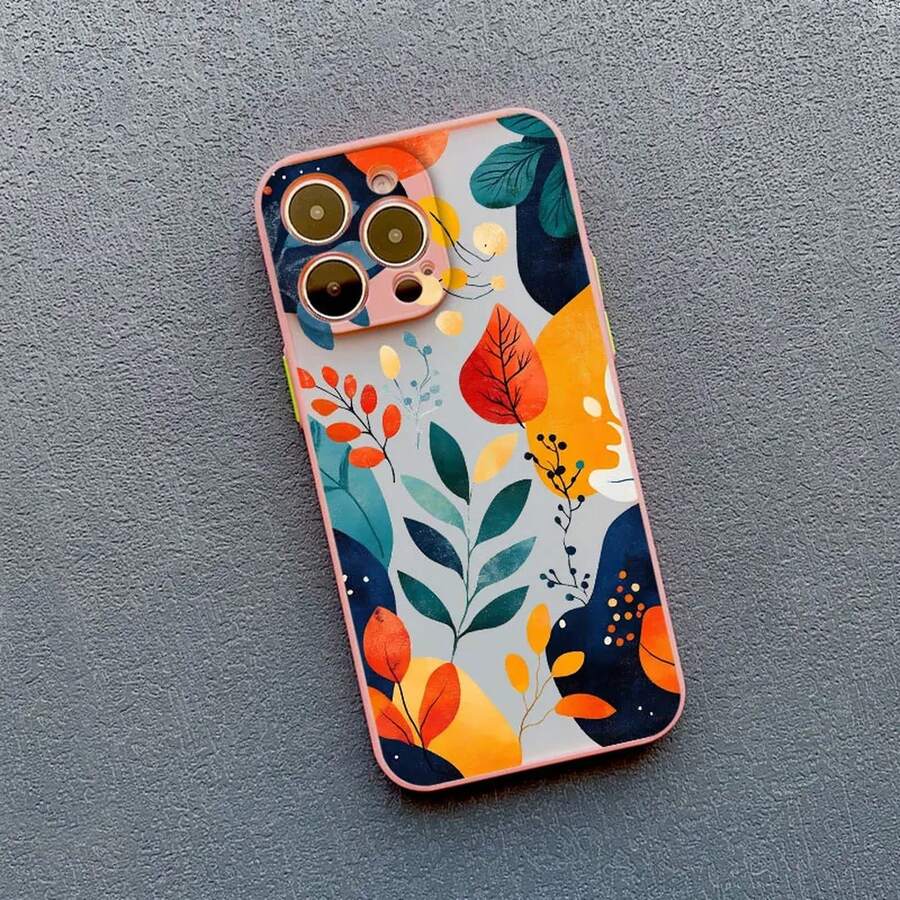 Abstract Plants Flower Phone Case For IPhone 16 Pro Max Plus Case For IPhone 13 15 11 Pro Max Mini 12 14 Pro Max XR XS X Covers - 粉紅色 CHH 1 - 查看 1