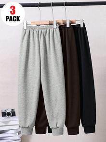 3pcs/Set Boys' Casual Fashion Sports Sweatpants, Spring/Summer/Autumn, With Wing Pattern Design, Suitable For School And Daily Commute - Multicolor - View 2
