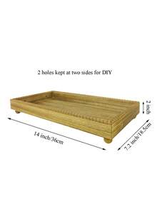 1pc Vintage Wooden Storage Rack, Metal & Wooden Cosmetic Organizer Rack, 2-Tier Wooden Tray For Perfume/Jewelry Storage, Kitchen Spice/Coffee Or Any Beautiful Bottle Display Shelf, Desktop Decor Storage Rack - View 14