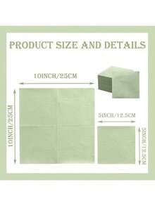 20/40/80pcs Double Layer Sage Green Cocktail Napkins, Disposable Paper Napkins, Folded Size 10*10 Inches, Suitable For Dinner, Wedding, Birthday Party, Bridal Shower, Anniversary, Reception And Other Events - Sage Green - View 3