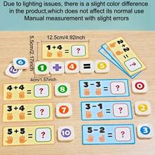 1 Set de Bloques de Conteo Numérico y Tarjetas de Matemáticas, Juego Educativo de Lógica de Suma & Resta, Juguete de Aritmética de Aprendizaje Temprano para Niños - Multicolor - Ver 4