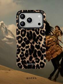 GIIPPA 1pc Black Apricot Leopard Print Design Phone 17 Pro Max Phone Case, Compatible With Phone 16 Pro Max, 15 Pro Max, 14 Pro Max, Korean Style High-End Fashionable And Interesting Phone Case, Compatible With 11/12/13/14/15/16 Pro Max Plus, Elegant Design Suitable For Men And Women, Perfect Gift For Girlfriend On Christmas, Valentine's Day, Easter, Wedding Season And Birthday! - Multicolor - View 8