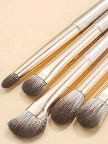 8/5/2/1pc Champagne Gold Eyeshadow Brush Set, Soft Makeup Brushes, Eye Makeup Brushes, Beginner Nose Contour Blending Brush, Fine Eyeliner Brush, Pointed Eyebrow Brush, Makeup Tool Set - Gold - View 6