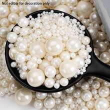 1 Set Mixed Size Gold, Pink, White, Blue Pearl Decorative Beads, Suitable For Cake Decoration, DIY Crafts And Party Supplies - Multicolor - View 1
