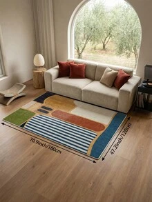 French Country Style Ditsy Floral Living Room Rug, Durable Edged, Stain-Resistant Soft, Suitable For Kitchen, Dining Room, Bedroom, Living Room, Office, Lobby, Hallway, Study, Non-Slip Door Mat, Faux Cashmere Holiday Decor Rug - Multicolor - View 16