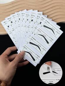 10PCS/Bag Quick Eyebrow Stencil Stickers, Self-Adhesive Brow Shaping Template For Eye Makeup And Tattoo Dual-Use, Beginner-Friendly Lazy Brow Styling Tool, For Daily Makeup And Beginners - Multicolor - View 1