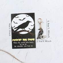6pcs Dark Crow Keychains, Cute Crow Design, Suitable For Halloween, Thanksgiving, Christmas Holiday Gifts, Unique Charm, Fun Gift For Friends, Suitable For Bird Lovers - Black - View 6